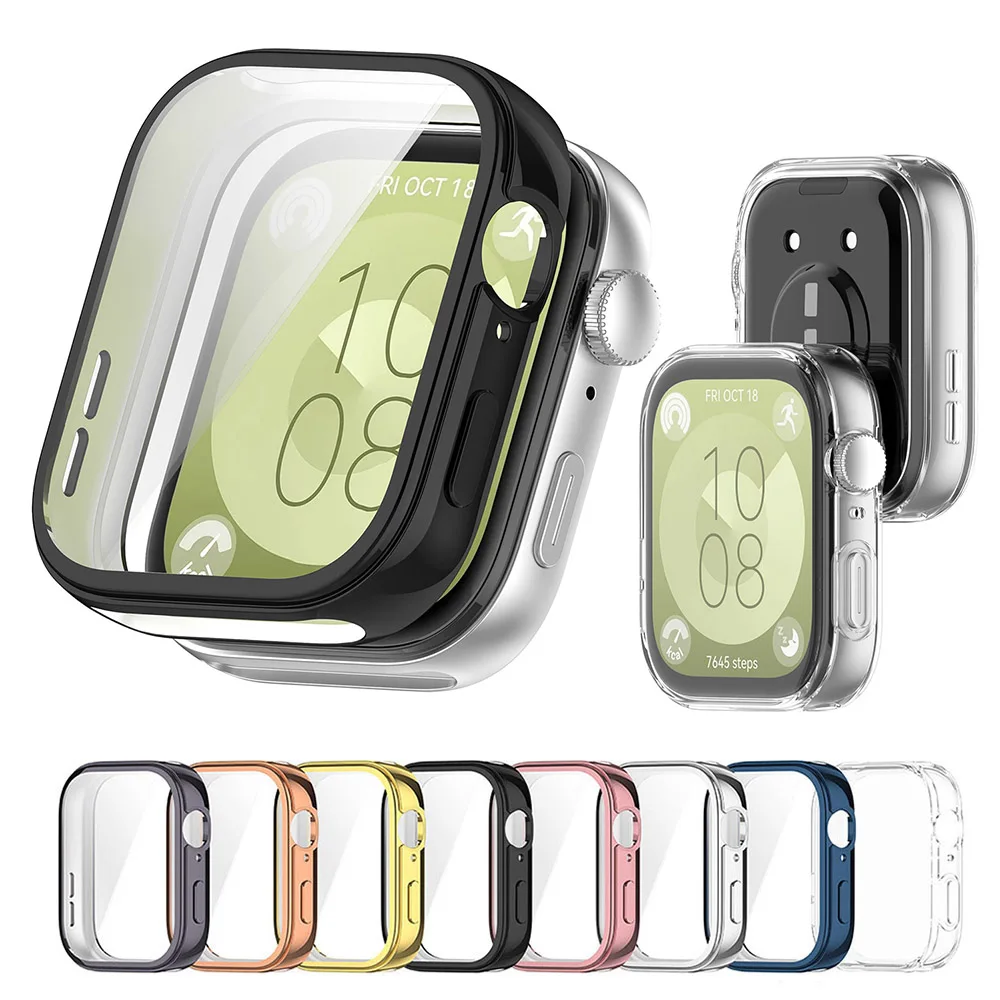 TPU Protective Case For Huawei Watch Fit 3 Fit3 Full Screen Protector Shell Bumper Frame Cover