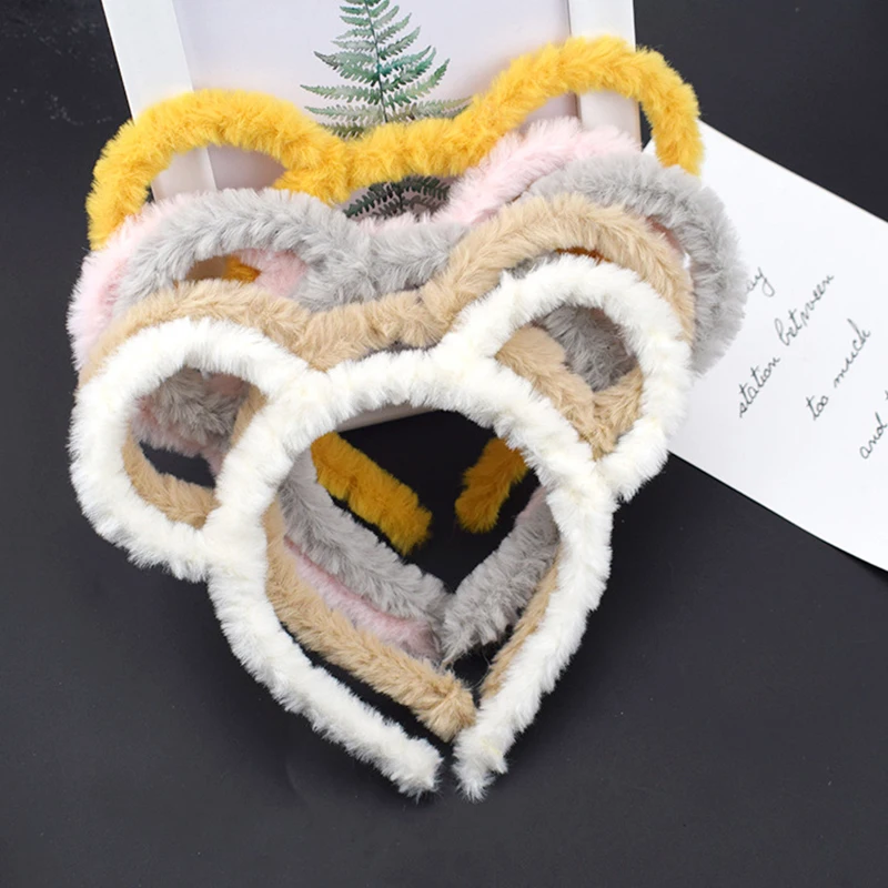 AWAYTR Cat Ear Headband Plush Winter Furry Rabbit Ear Hairband Hair Hoop for Women Hair Accessories Party Costume Headwear