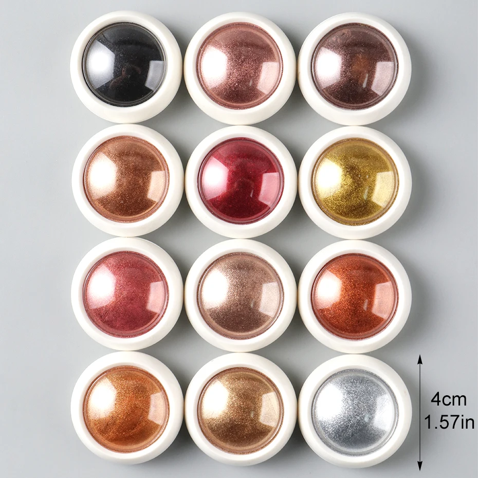 12 stuks chroom spiegel rood goud nagelpoeder pigment metallic magische spiegel nail art glitter poeder wrijven stof decoraties manicure