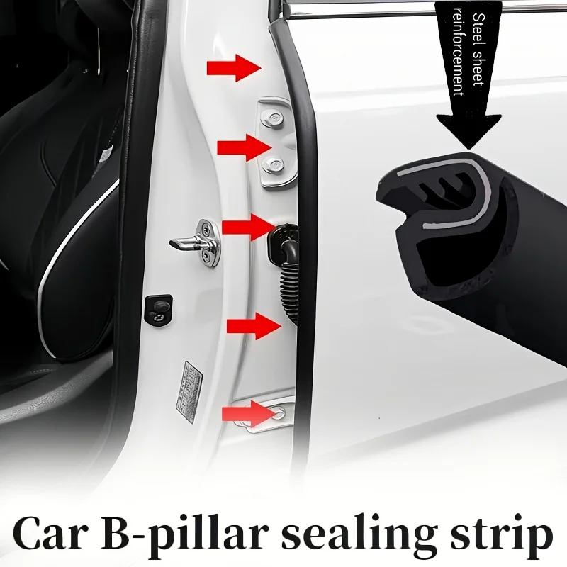 

A Pair 80CM Car Door Edge Seal Strip Rubber B-Pillar Weatherstrip Waterproof Soundproof Auto Sealant Strip Fit for Most Vehicles