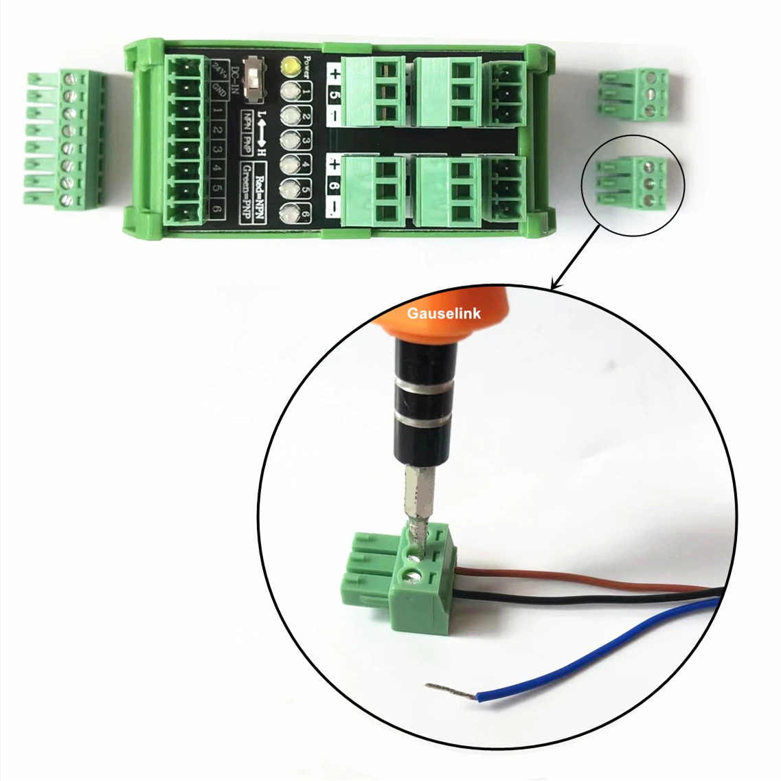 SPS-Eingangsmodul, Klemmenblock, 4, 6 Wege/Kanäle, fotoelektrischer Näherungsschalter, NPN, PNP-Sensor, 3 Drähte, Umwandlung, Transferplatine – Detail 5