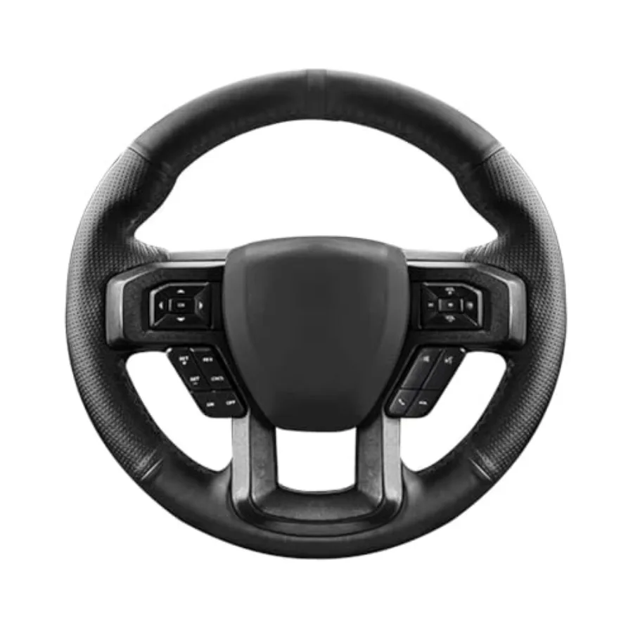 

Leather Steering Wheel Cover Lace Up Hand-Stitch on Wrap Steering Wrap Compatible with Ford F-150 F250 King Ranch/Lariat/XL/XLT