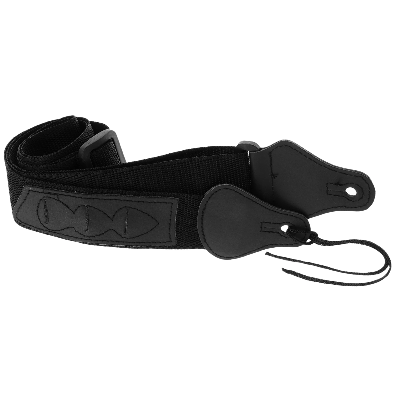 

Guitar Strap Adjustable Length Acoustic Electric Bass Black Pick Holder Durable Nylon Comfortable Wide Shoulder Fit Instrument