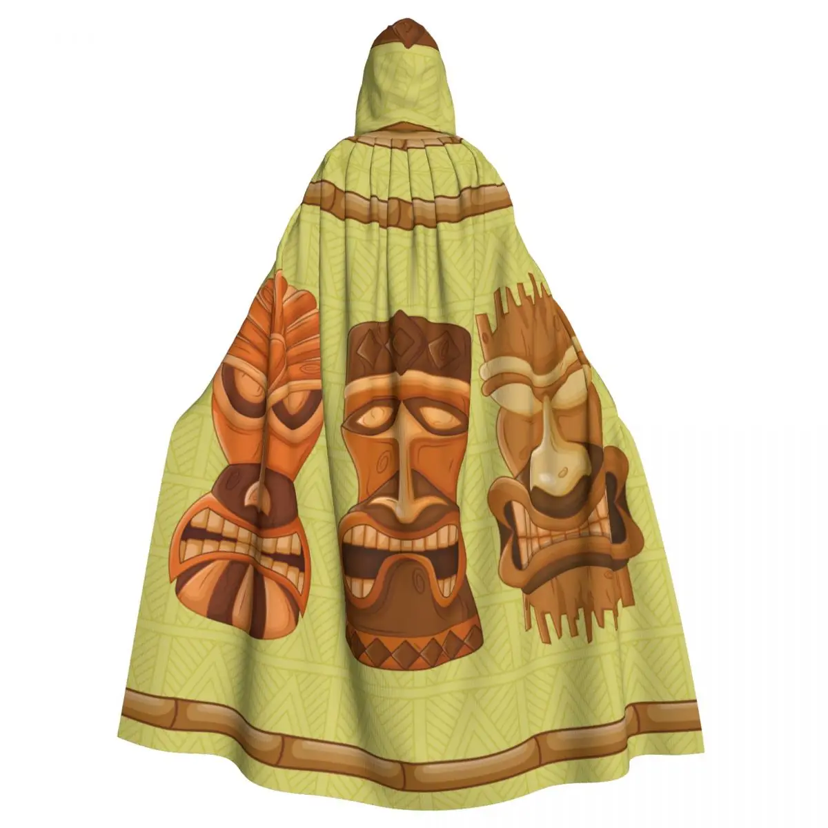 

Unisex Adult Hawaiian Tiki Tribal Mask Cloak with Hood Long Witch Costume Cosplay