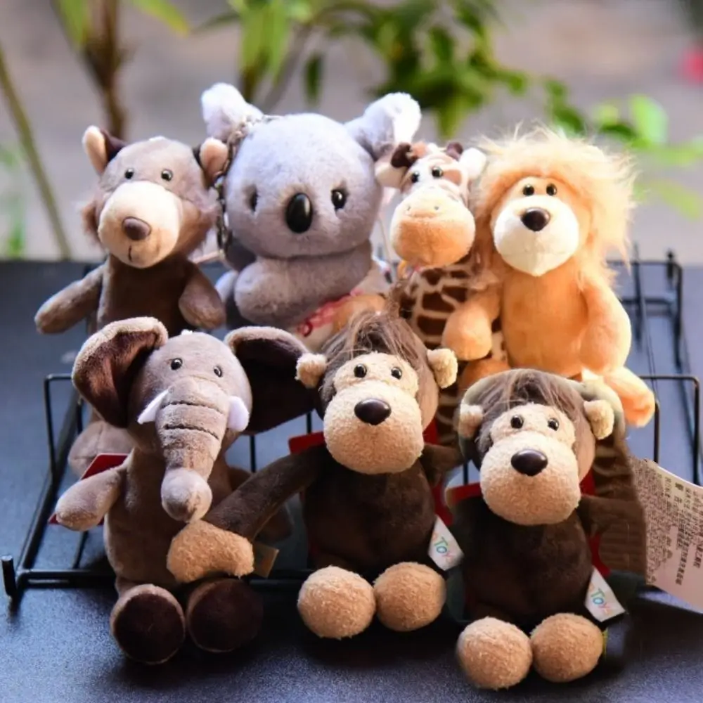 

Stuffed Animal Animal Keychain Jungle Brother Wolf Hippopotamus Forest Animal Pendant Tiger Giraffe Cute Cartoon