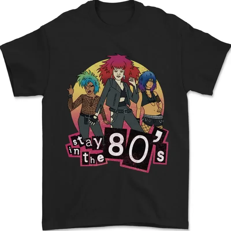 Stay N The 80s Breites Retro Kultur Musik Herren 100% Baumwolle T shirt