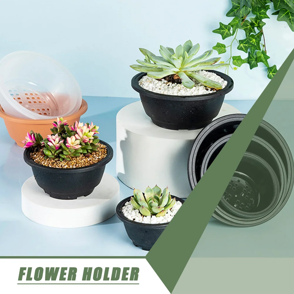 6 Pcs Plastic Flower Pot Price Flowerpot Household Plant Flowers Set Creative Beds Garden Container