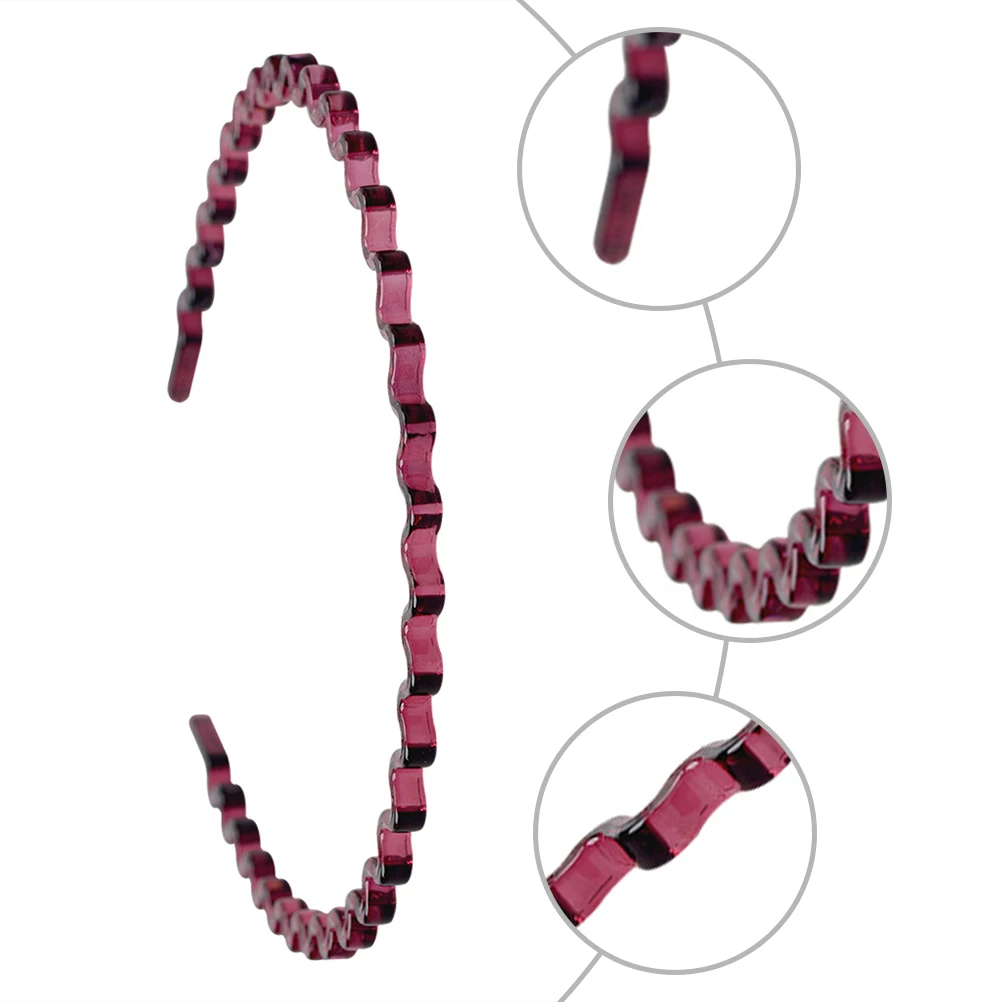 

6pcs Wave Hair Hoop Resin Art Headband For Women Bathing Makeup Decorative Headbands Simple Chic Plastic Hair Accessories