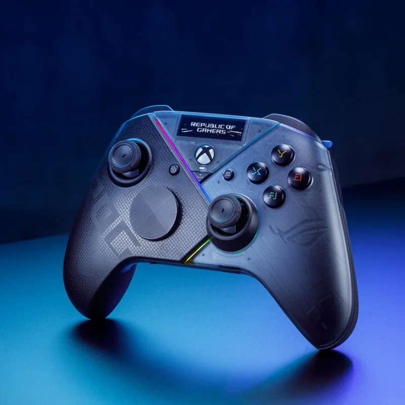 ROG Raikiri Pro Wireless Gaming Controller Bluetooth Three Mode Selectable Step Triggers DIY OLED Display Screen Custom Gamepads
