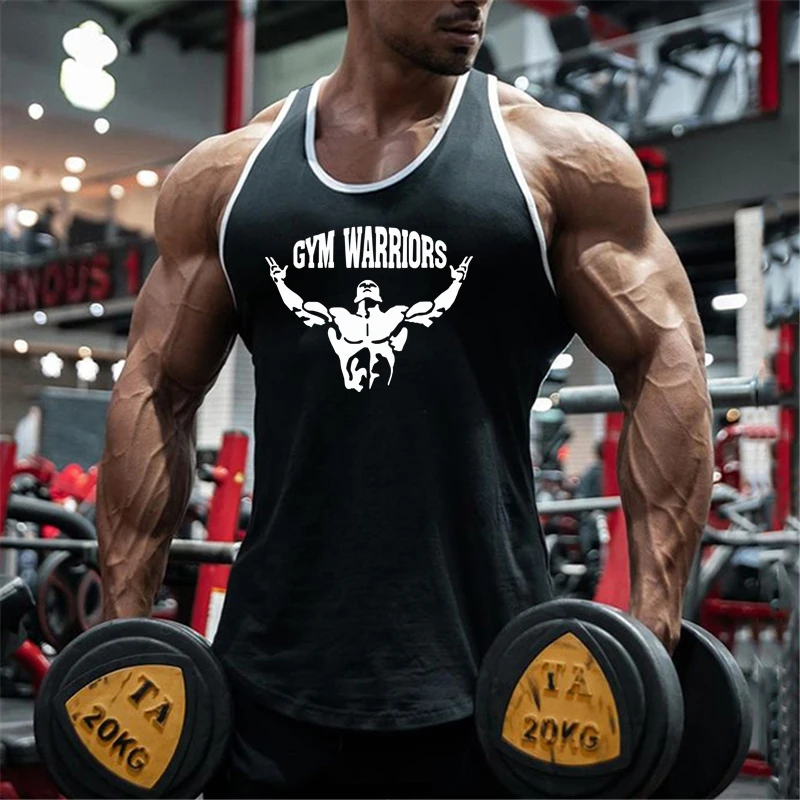 Herren Fitness Slim Fit Atmungsaktive Westen Sommer Baumwolle Ärmellose Tank Tops Workout Muskel Shirts Gym Bodybuilding Sport Kleidung