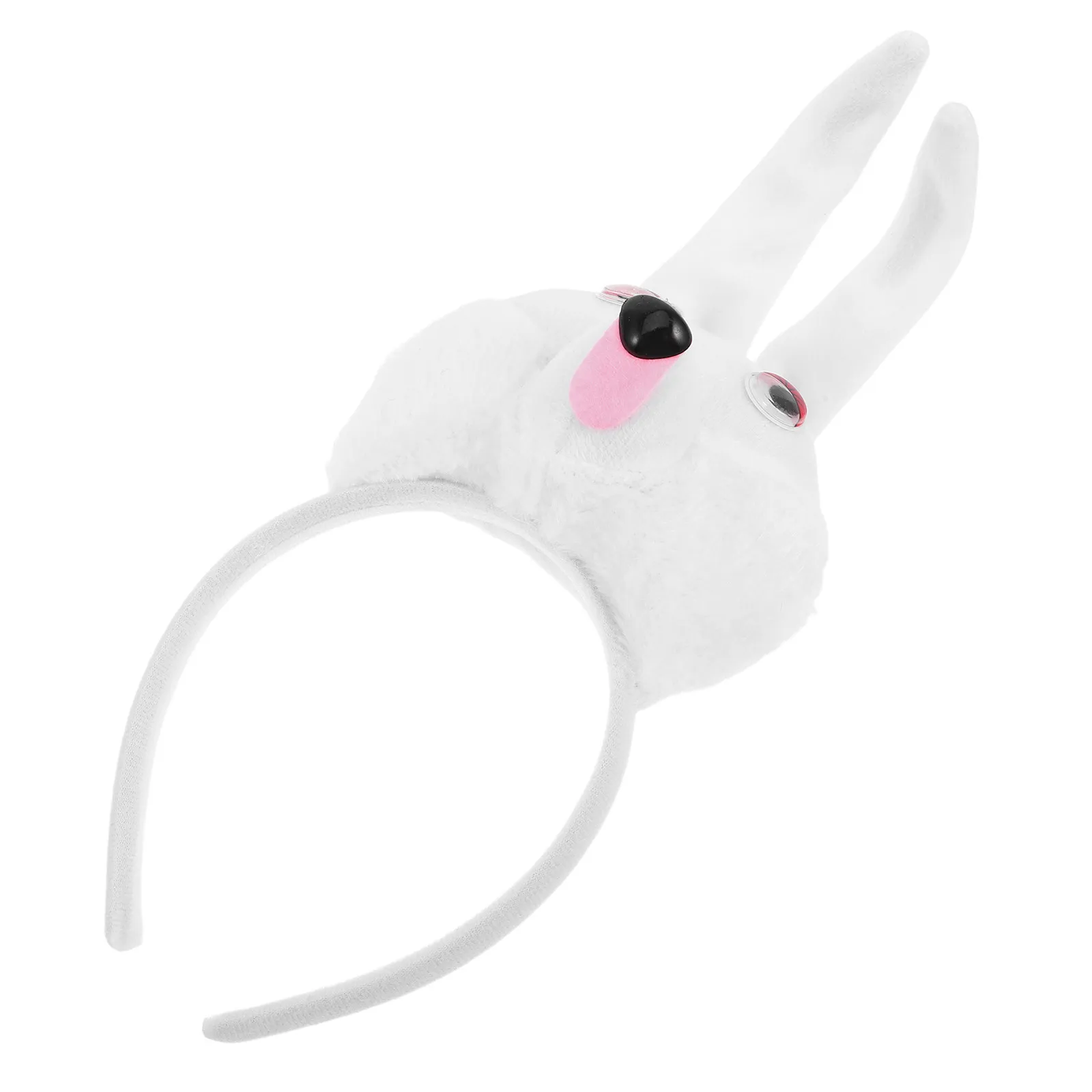 

Детская повязка на голову с белым кроликом, мягкие мультяшные ушки кролика, пасхальная повязка для волос для вечеринок и сценических выступлений, повязка на голову из искусственного меха
