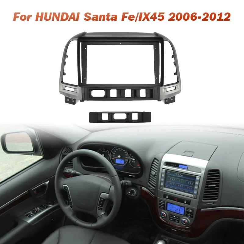 

9 " Car radio Installation Fascias Panel For HYUNDAI Santa Fe/IX45 2006~2012 Power cable Audio Dash Fit Panel Dash Kit Frame