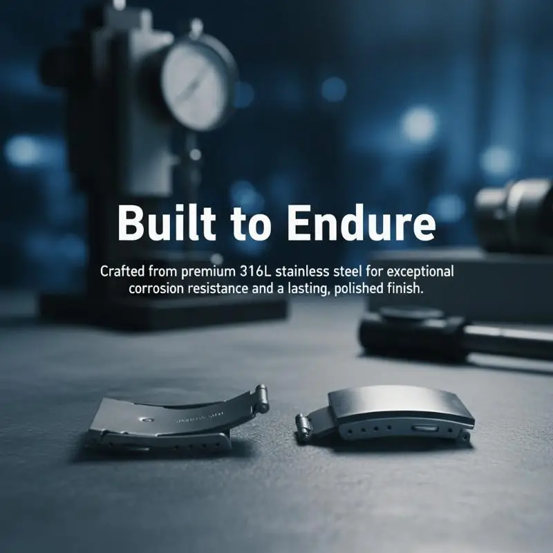 Brushed 316L Stainless Steel Watch Band Clasp for 16/18/20/22MM Versatile and Durable Design