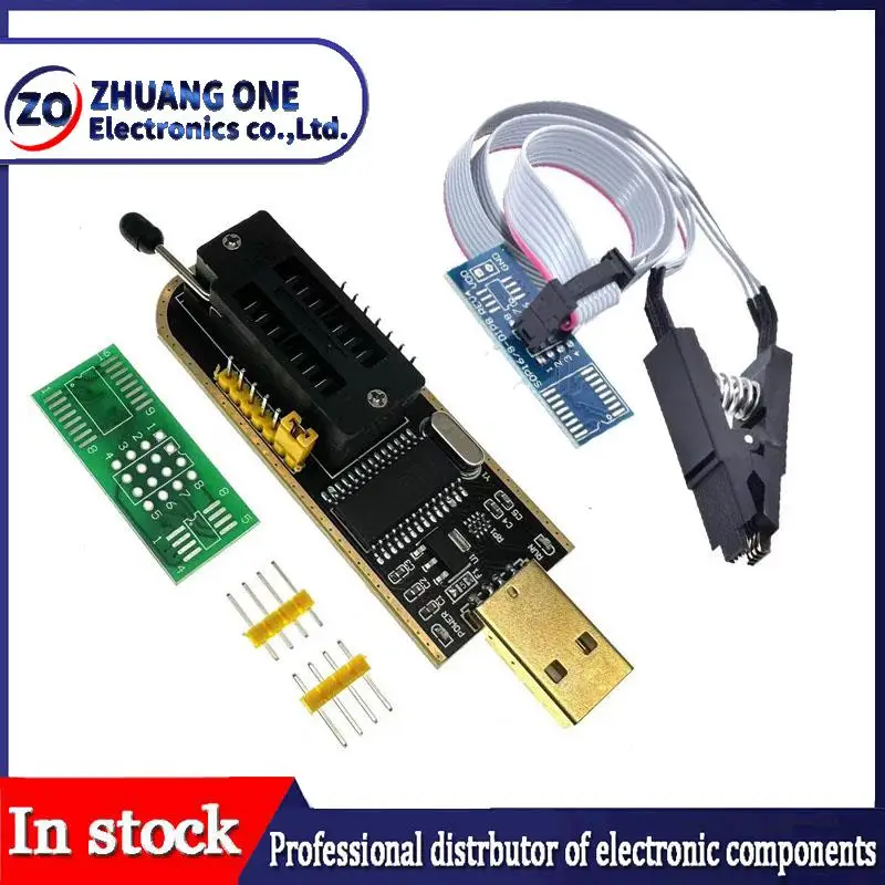 CH341A/CH341B 24 25 Series EEPROM Flash BIOS USB Programmer Module + SOIC8 SOP8 Test Clip For EEPROM 93CXX /25CXX /24CXX DIY KIT