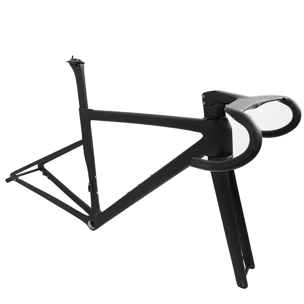 2024 Carbon Road Frame Carbon Fiber Road Bike Frameset with Integrated Handlebar BSA Road Bicycle Frame 8 Customized