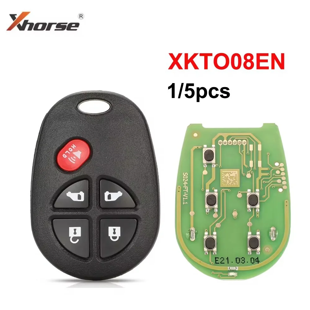 

1 5 шт. Xhorse XKTO08EN XK Series 5 кнопок VVDI Wire дистанционный ключ-брелок от машины для VVDI2 / VVDI Mini / Key Tool Max