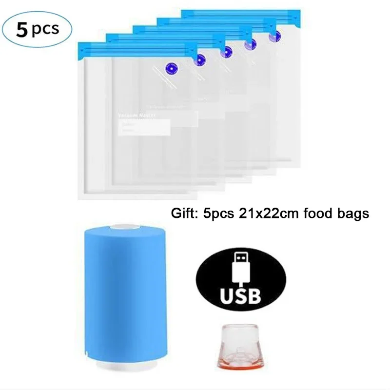 Mini USB Charging Vacuum Sealer Storage Air Pump Electric Home Accessories for Sous Vide Packaging Food Clothes Saver Bag