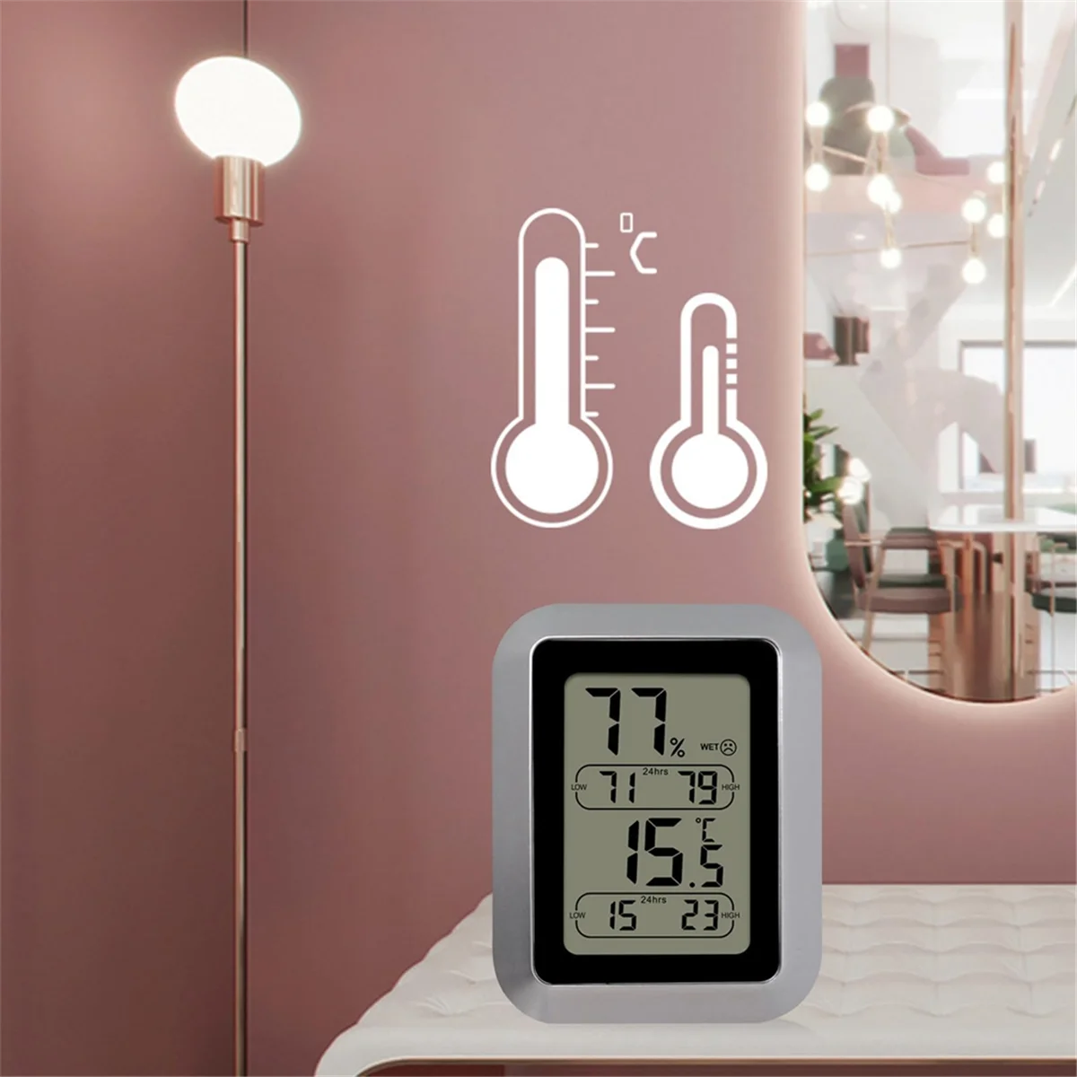 A40T Home Hydrothermograph, Digital Temperature and Humidity, Indoor Hygrometer Sensor, Room Hygrometer and Humidity