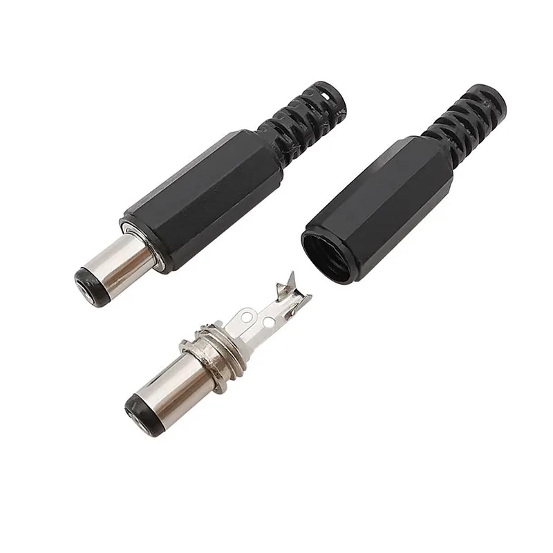 DC099 DC 5.5 * 2.1mm Female Power Supply Jack Socket plug Connector  Panel Mount DC-099 Threaded Metal Charging port 5.5 x 2.1mm