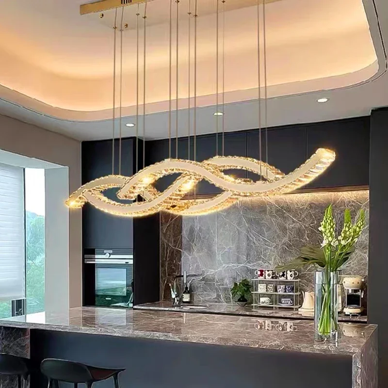 

Nordic Minimalist Decor Designe Crystal Chandelier Bedroom Dining Room Living Decorative Luminaires Home Pendant Lamp Fixture