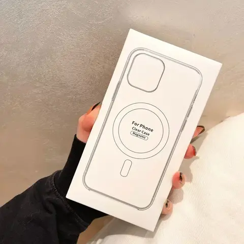 Original Magnesiskt Trådlöst Laddningsskal För Magsafe iPhone 16 15 14 13 12 11 ProMax Mini X XR XS 7 8Plus Genomskinligt Skal 10 best sales Genomskinligt iPhone 11-skal - №6