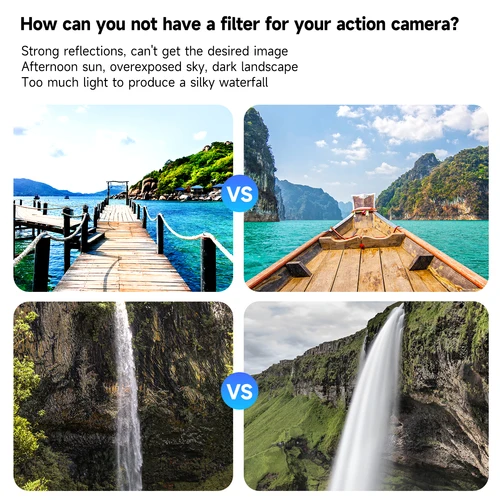 Imagen 2 del producto TELESIN CPL ND8 ND16 ND32 juego de lentes marco de aleación de aluminio para DJI OSMO Action 3 4 5pro ND CPL filtro accesorios de Cámara de Acción