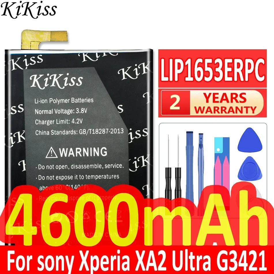 KiKiss Battery 4600mAh LIP1653ERPC Li-polymer For Sony Xperia XA2 Ultra G3421 G3412 / XA1 Plus Dual H4213 Mobile Phone