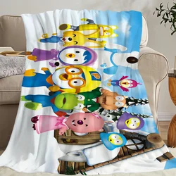 Cartoon schattige P-Pororos-S pinguïndeken reiscadeau comfort warm zacht pluche geschikt voor bank woonkamer kantoor slaapkamer