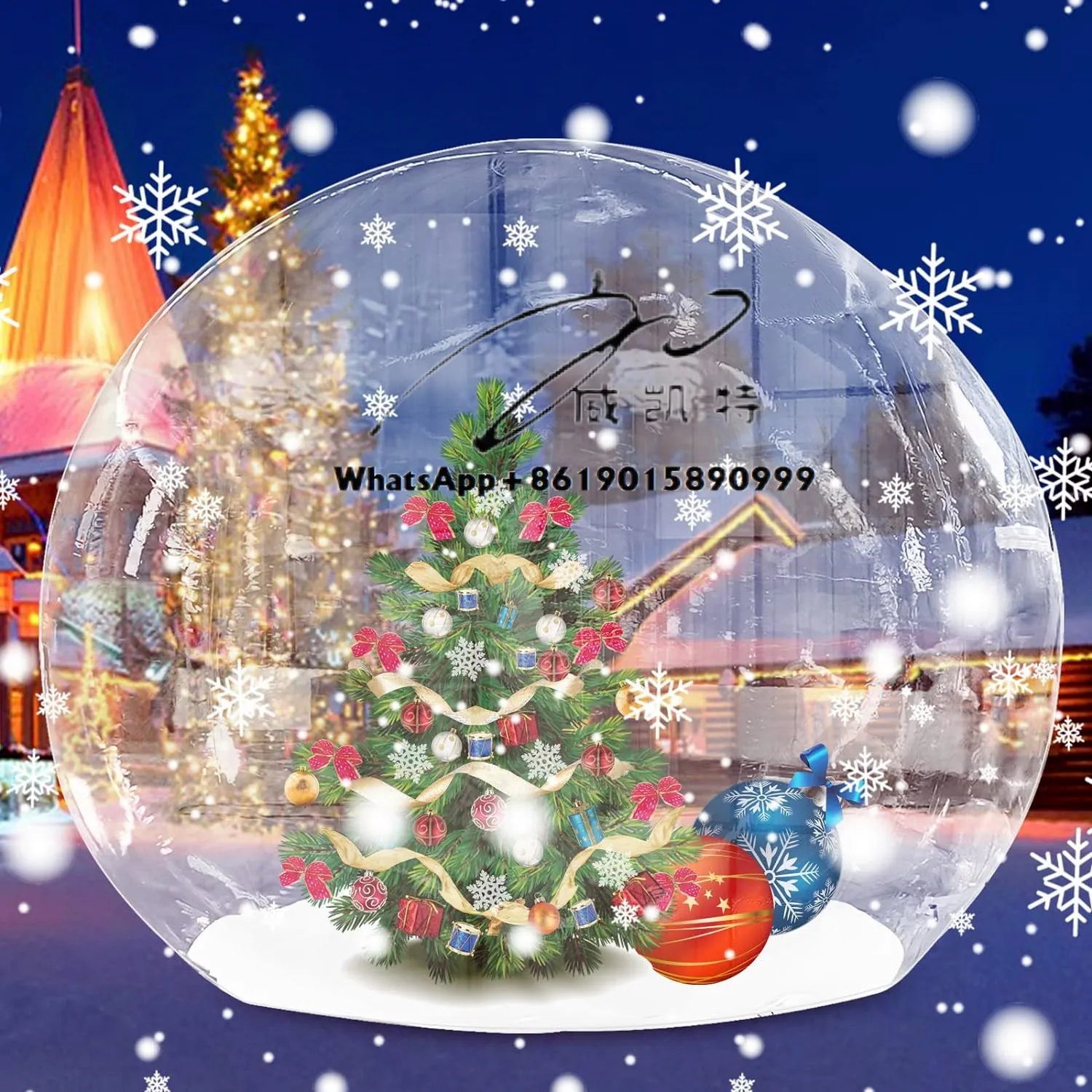 في الهواء الطلق 3 م 4 م مقاوم للماء تفجير خيمة شفافة بالون قبة خيمة فقاعة قابلة للنفخ #3