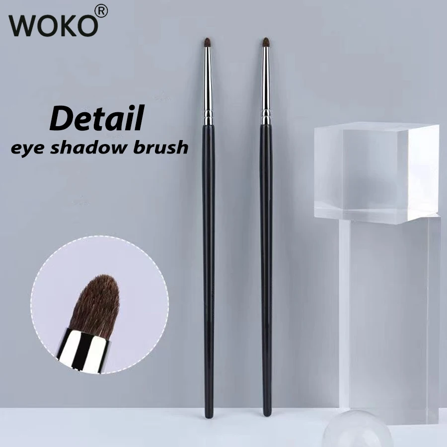 Detail Eye Shadow Brush Makeup Brush Smudge Eyeliner Smudge Brush Horse Hair Round Head Precise Eyeshadow  Makeup Tool