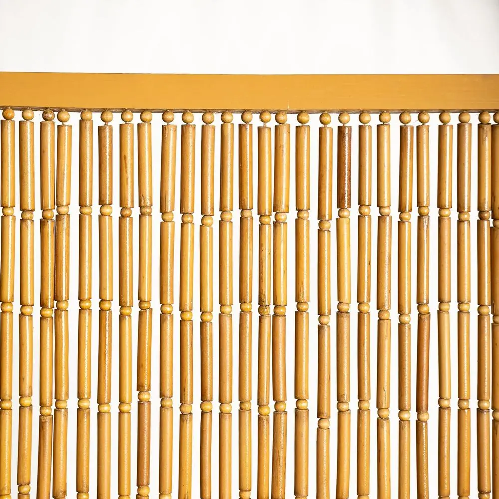 Elegant Bamboo Beaded Door Curtains, Natural for Privacy and Aesthetics, Simple Setup for Any Space