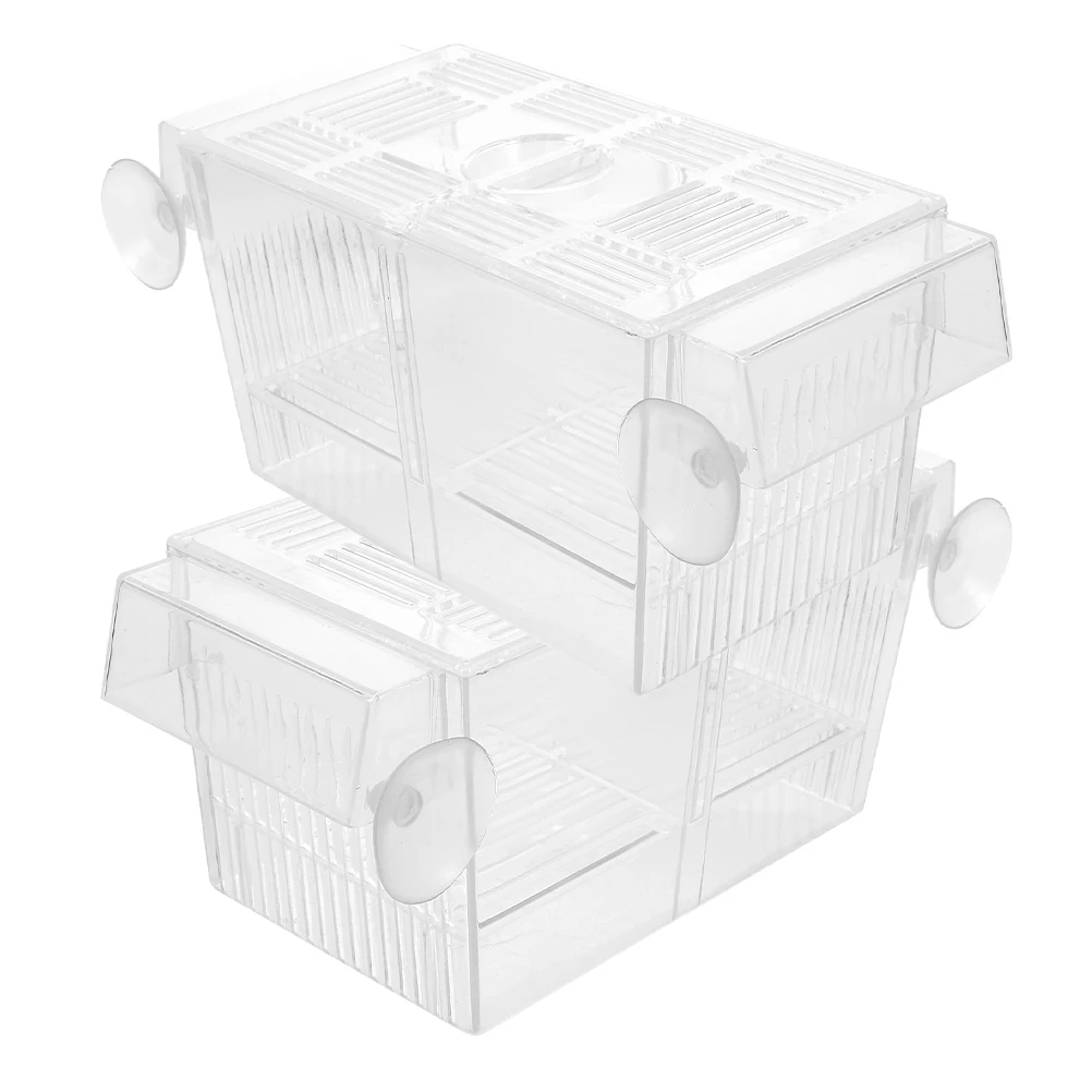 

2Pcs Fish Fry Breeding Box Aquarium Separator Suction Cups Betta Tank Divider Shrimp Incubator Container Hatchery