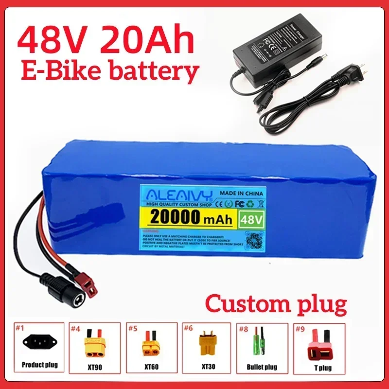 13S3P 48V 20000mAh 20Ah Lithium-ion Battery Pack with 250W 350W 500W 750W 1000W BMS for 54.6V E-bike Electric Bicycle Scooter