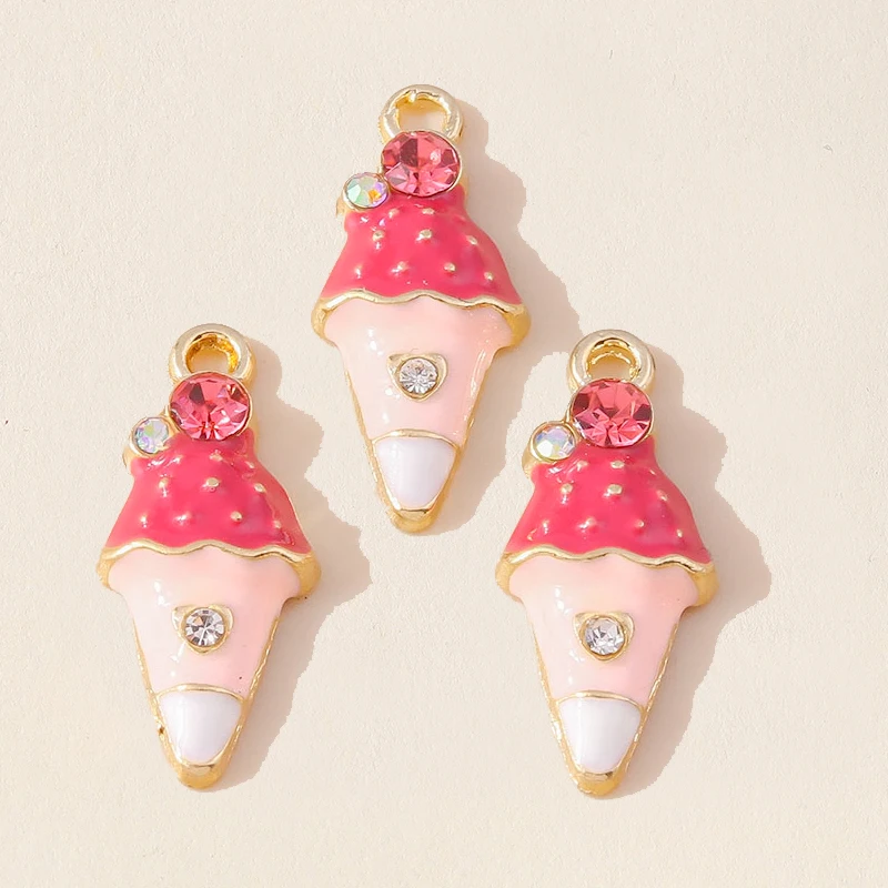Leslie 10 Stück süße Emaille-Lebensmittel-Charms, süßer Mini-Cup-Kuchen-Anhänger für Armband, handgefertigte Schmuckherstellung – Detail 33