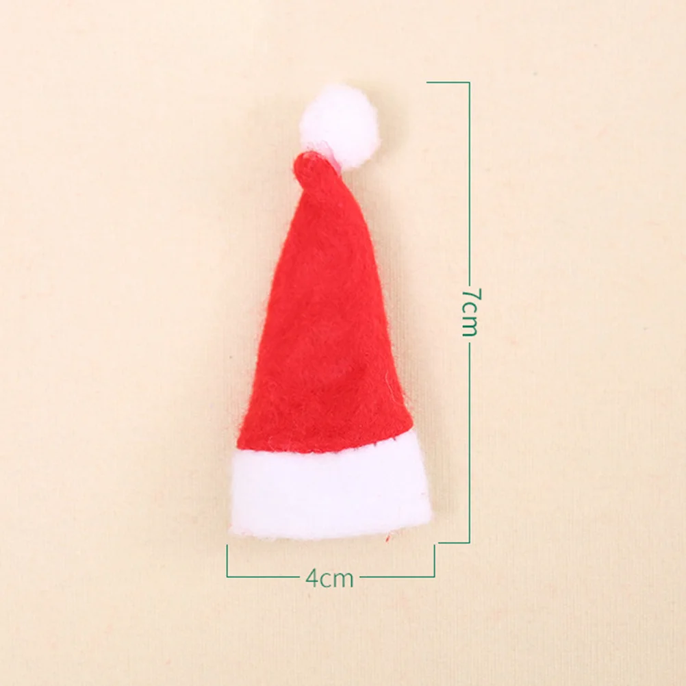 

50pcs Mini Christmas Hat Red White Lollipop Decor Diy Candy Hat Party Favors Holiday Craft Supplies Festive Treat Topper