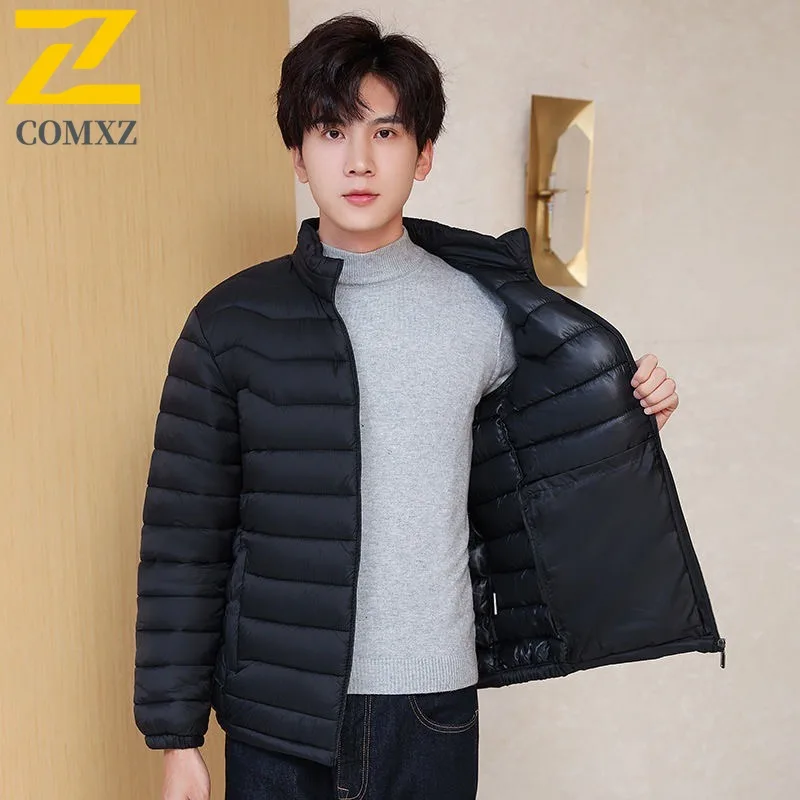 

COMXZ Men Puffer Jacket Duck Down Outdoor Ski Warm Parka Casual Stand Collar Street Fashion Lightweight Filler Down 2025