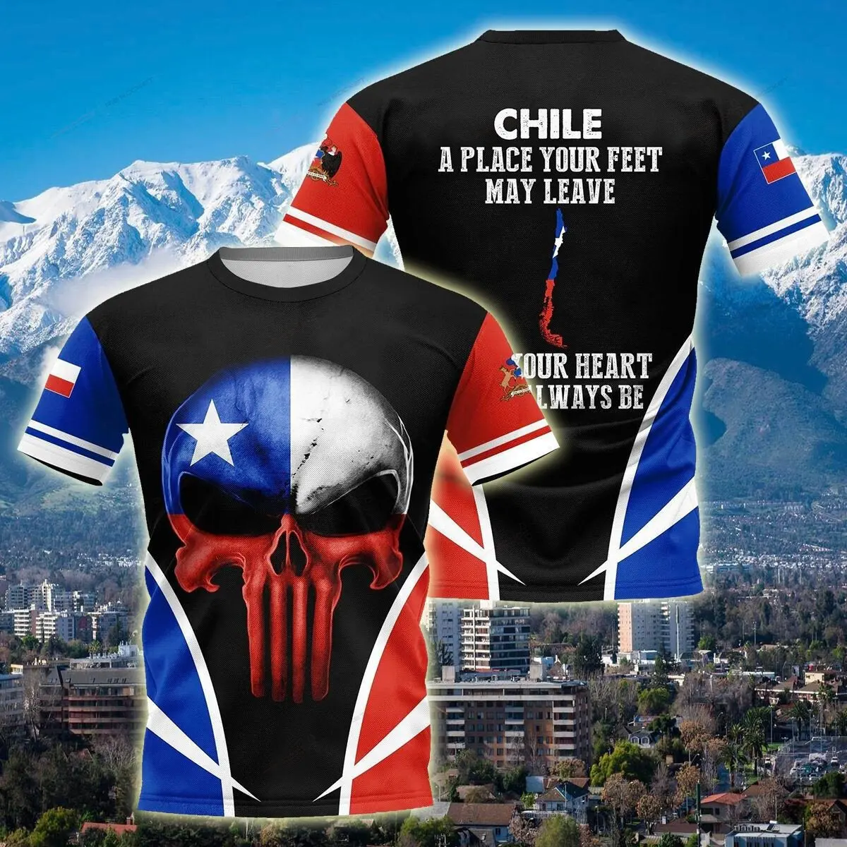 Customized Summer Casual Chile Emblem Graphic T-shirts Men's Fashion O-neck Plus Size Jersey Short Sleeve Tops Fast Dry Clothes