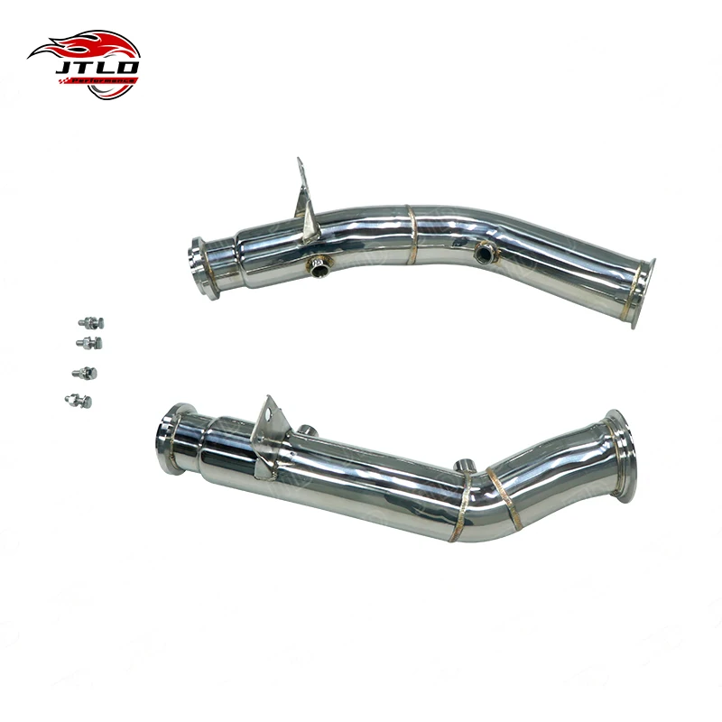 

76mm Stainless Steel Catless Exhaust Downpipe For Mercedes BENZ W205 C43 C450 M276 AMG Left-hand Drive Golden Welding