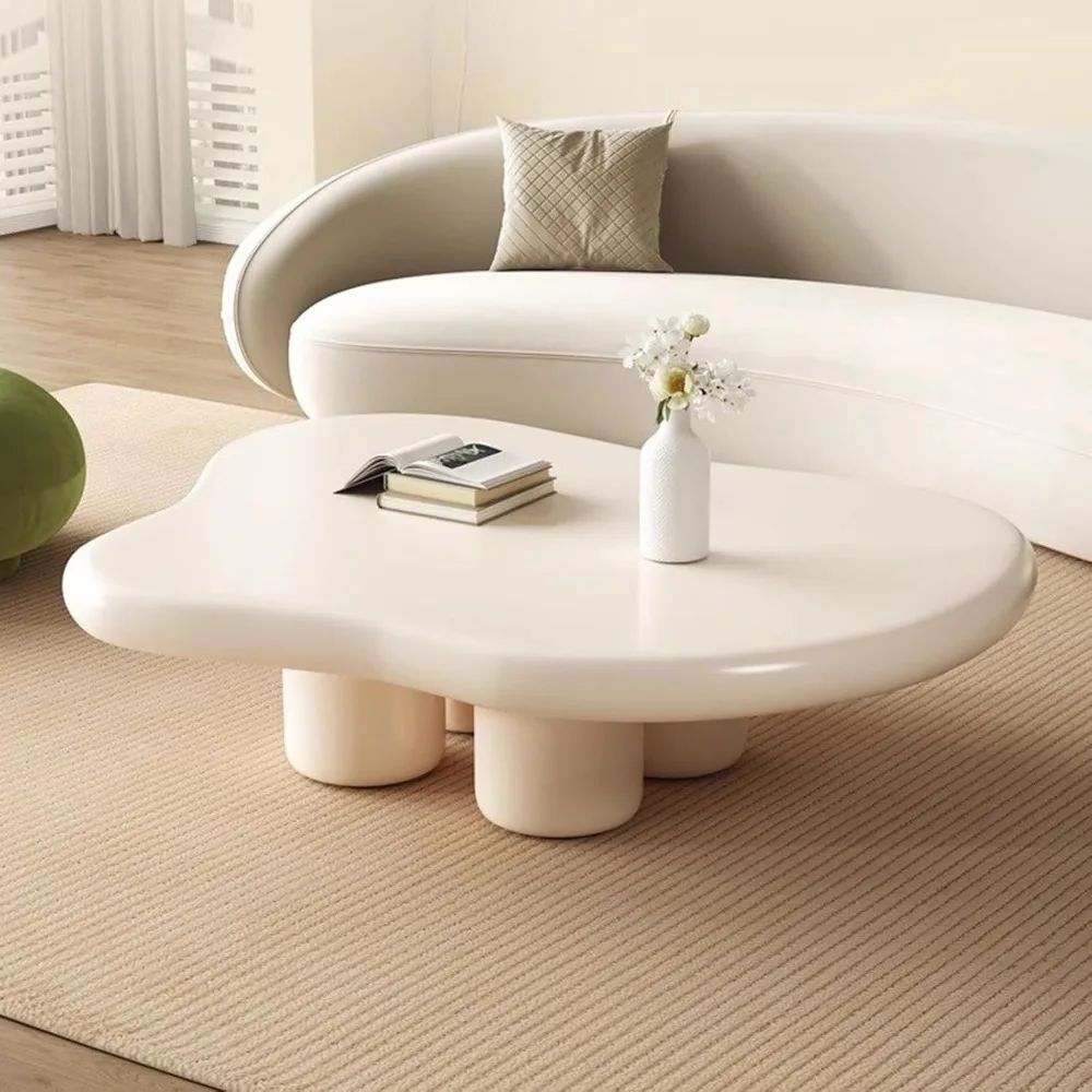 

Cloud Table Cream Irregular Cute Free Shape with 4 Legs for Living