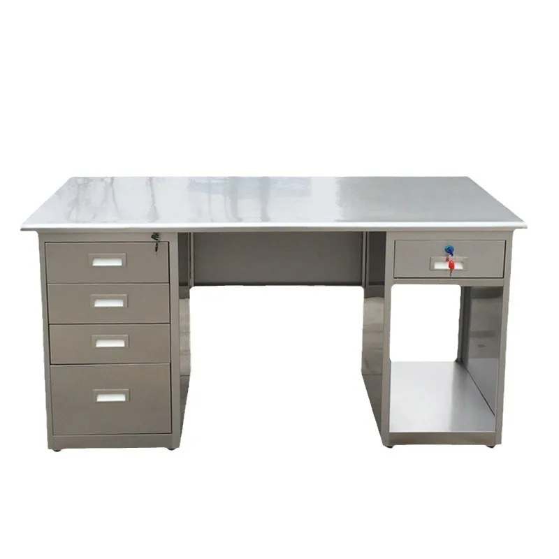 

Stainless steel with drawers computer desktop staff laboratory rectangular workbench