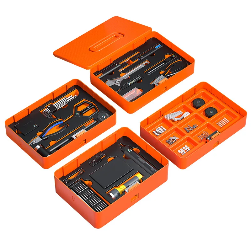 صندوق أدوات الأجهزة المنزلية متعدد الوظائف للصيانة اليدوية مفك كهربائي مجموعة أدوات التراص ذات الطبقات