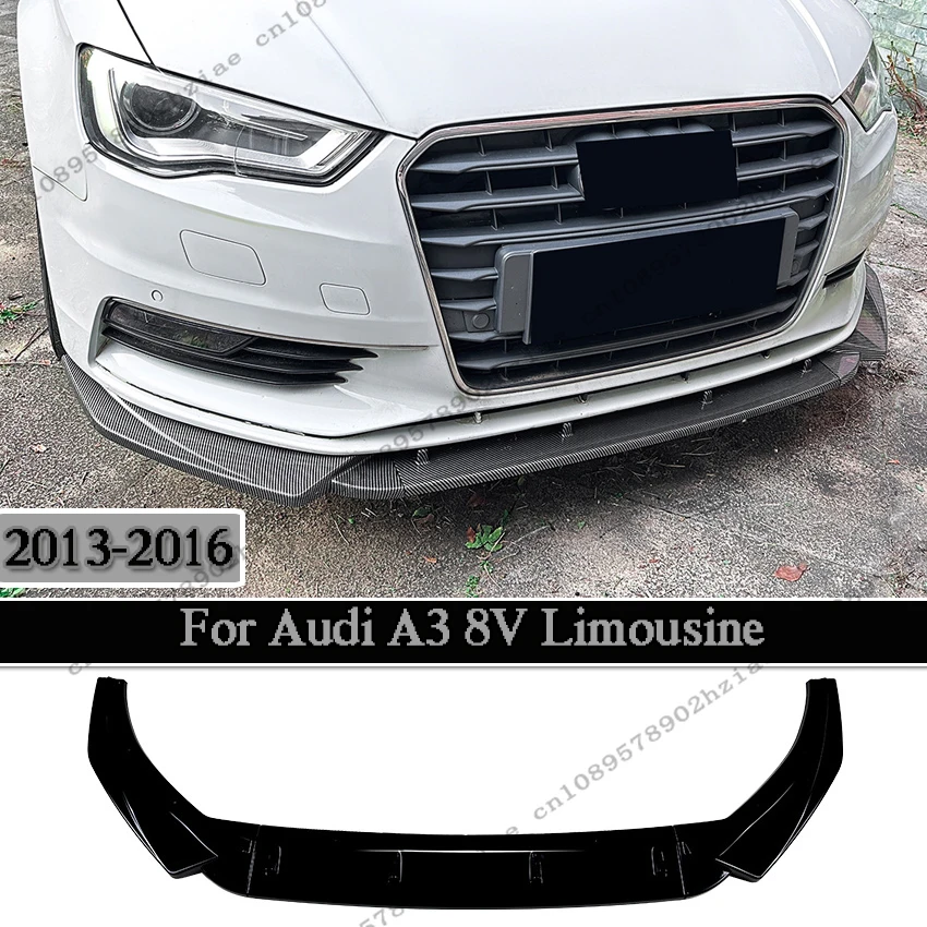 

Передний бампер, разделитель губ, нижняя защита для Audi A3 8V Limousine Standard Edition 2013-2016 TDI TFSI, автомобильные аксессуары ABS