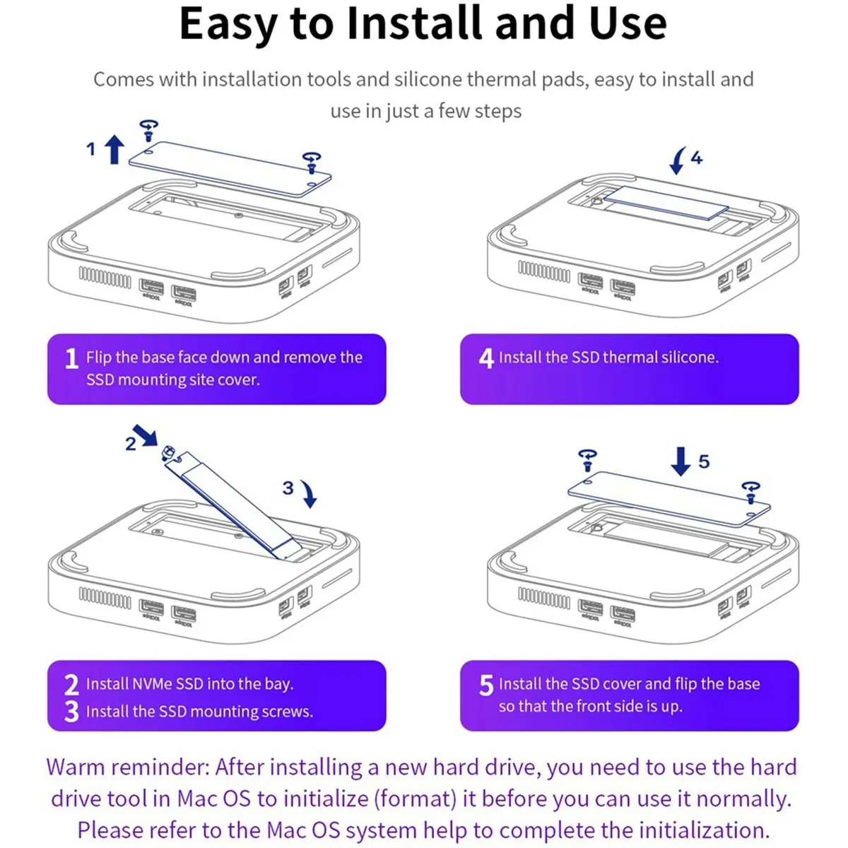 ★♠♥Y439A Hot Sale-9in1 for Mini /M4Pro Docking Station 40Gbps SSD 4K -Compatible Dual-Channel 10Gbps USB 3.2 PD100W
