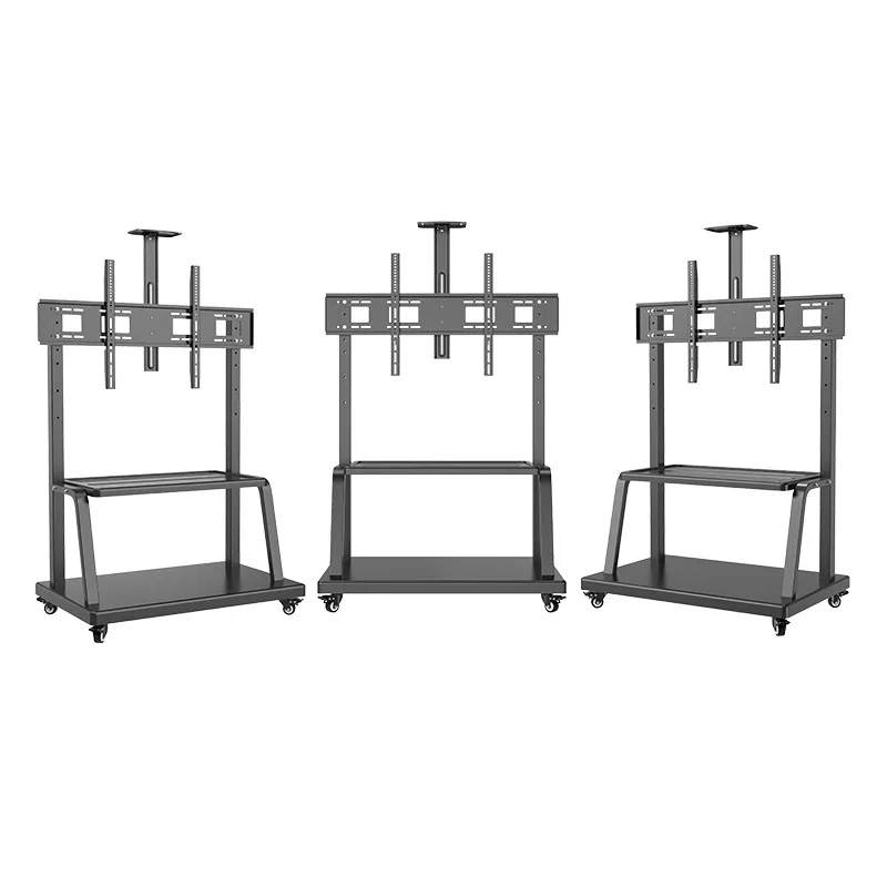 TV mobile bracket all-in-one machine Floor cart with wheel lift TV stand Cold rolled steel material adjustable lift