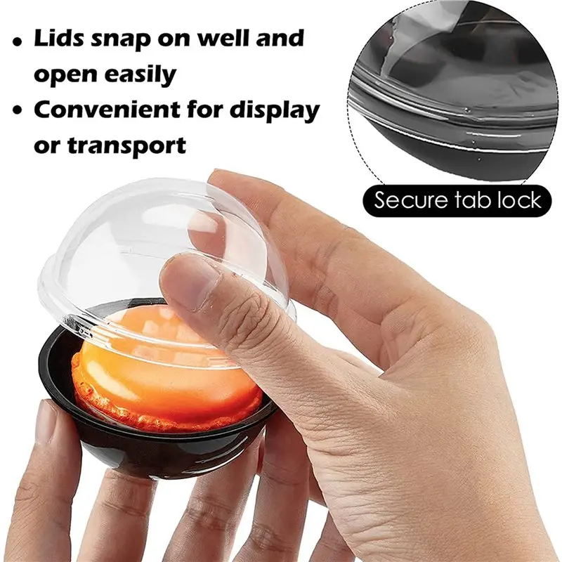 ABLJ 1000 Pack Clear Plastic Mini Cupcake Container, Individual Packaging Treat Boxes With Dome Lids For Mini Muffin Macaron