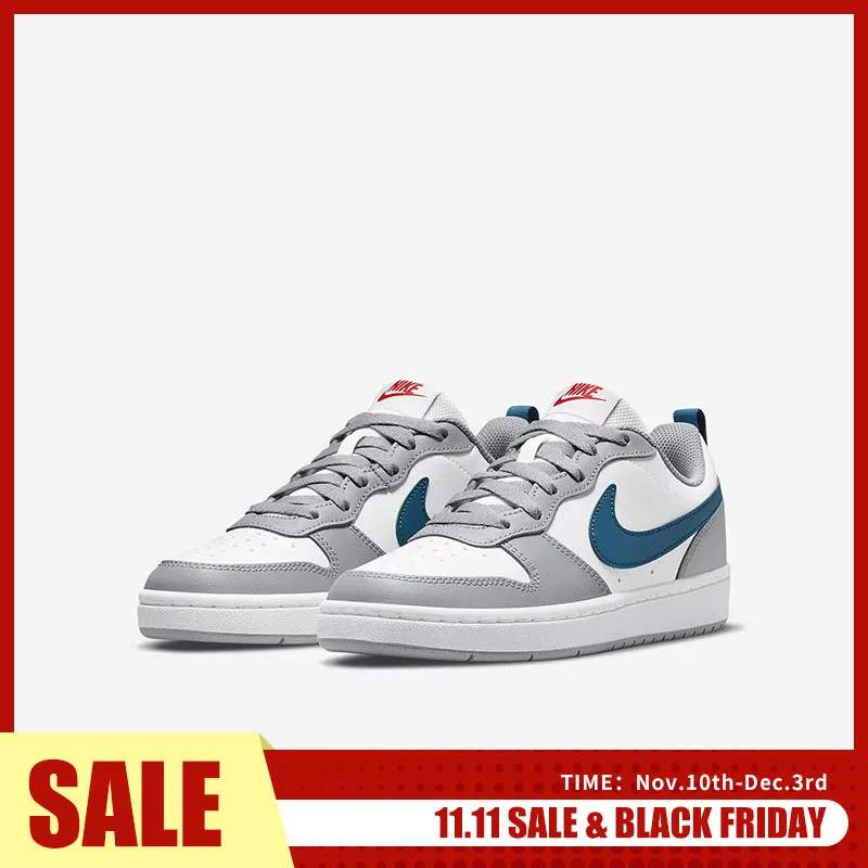 

Nike official authentic Court Borough GS women's big and children's low top board shoes BQ5448-117