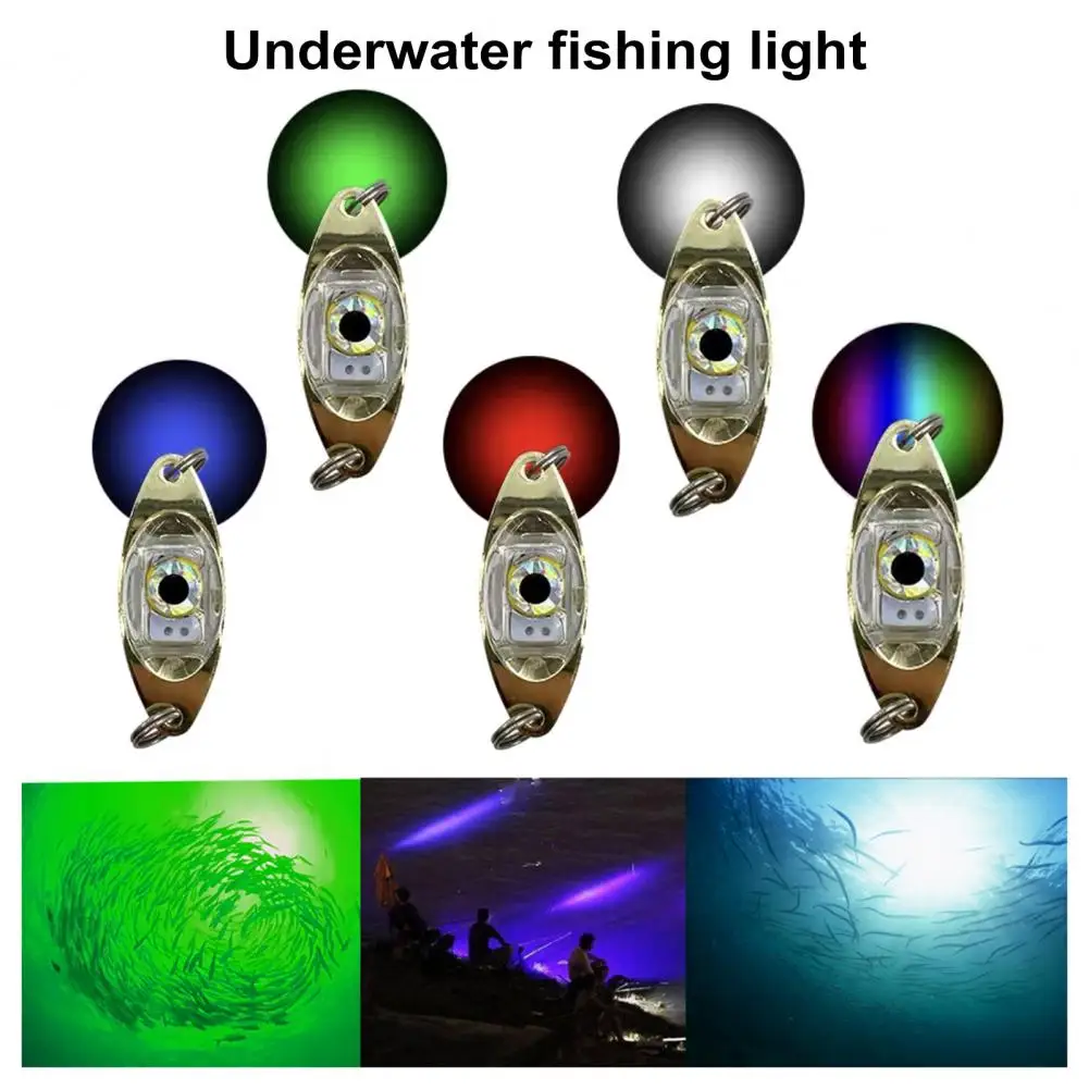 Fish Luring Bait Light Deep Sea Fishing LED Lures with Built-in Battery Auto On/Off Underwater Flasher Lights Trolling Lures