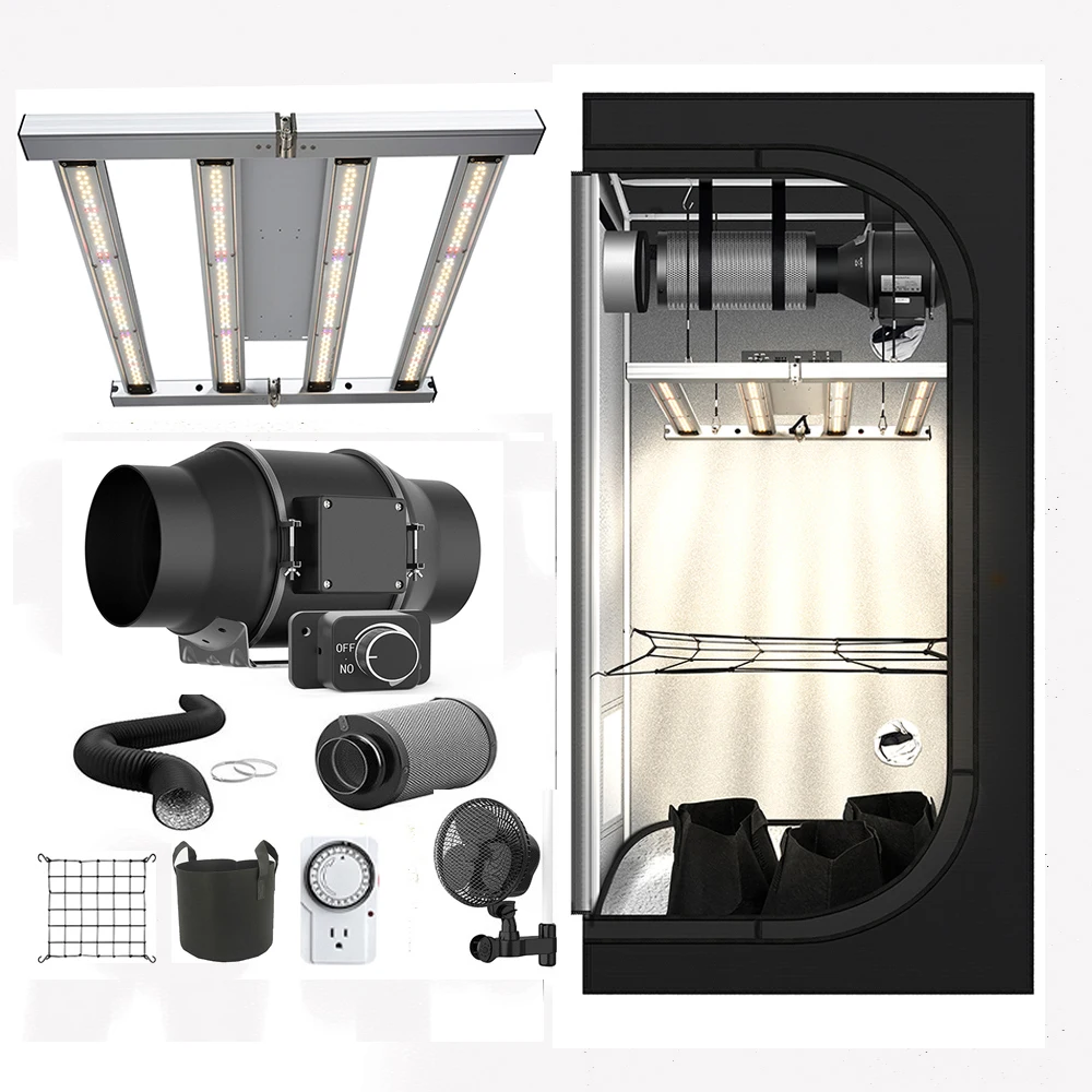 

Комплект палатки 80x80x180 см 1680D с встроенным канальным вентилятором Комплект для выращивания растений 240 Вт LM301H EVO Мятно-белый УФ-ИК-светодиодный светильник для выращивания растений