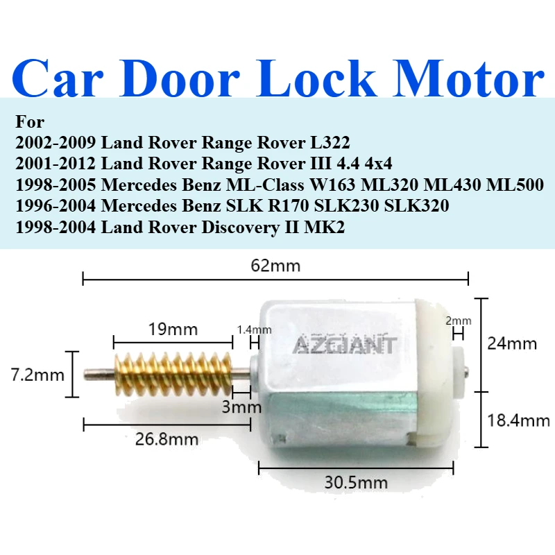 

Power for Land Rover Range Rover Discovery L322 II III Mercedes Benz ML-Class Car Side Door Lock Central Motor DC DIY 12V Repair