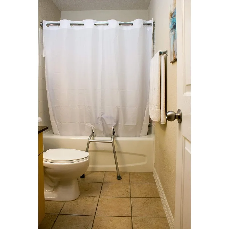 

BenchMate Split Shower Curtain for Bath Transfer Benches - Beautiful Designer Fabric, Premium Quick-Attach System, It Helps